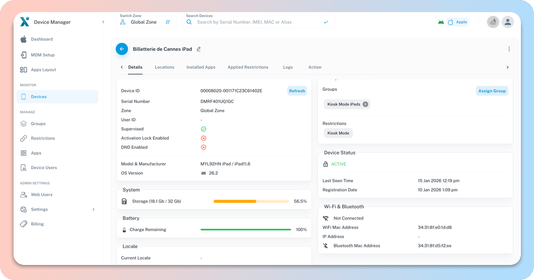 FieldX Unified Apple MDM Console